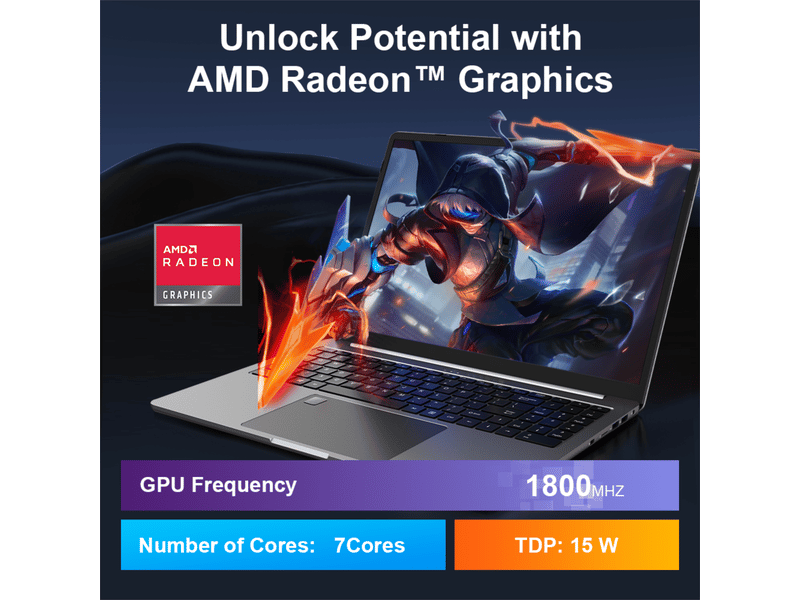  Pc portable a15 pro 15,6 pouces amd ryzen 5 5500u 16 go ram 512 go ssd écran fhd ips argent  - Conforama C