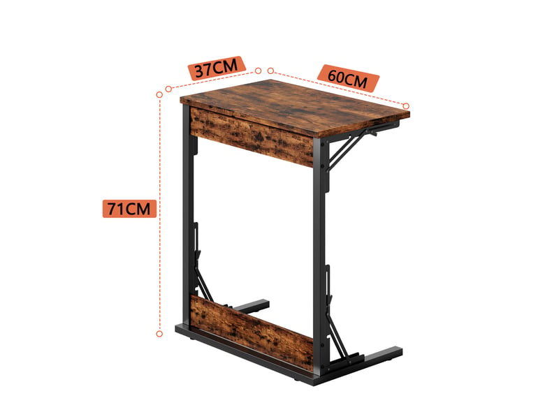  Table d’appoint c pliable 60x37x71 cm effet bois marron  - Conforama C