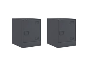 Lot de 2 tables de chevet - cabinet de chevet - table de nuit anthracite 34,5x39x44 cm acier