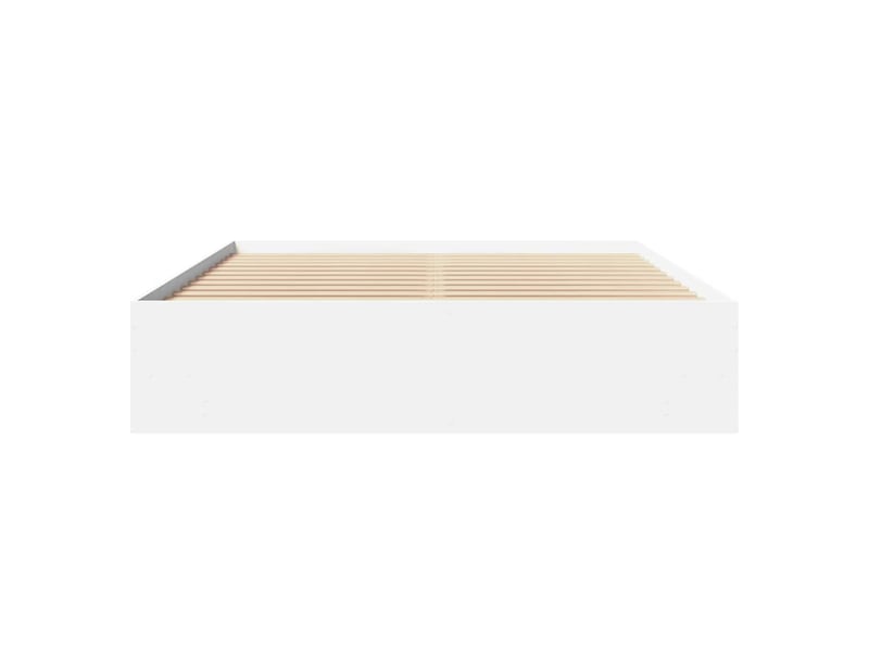  Lit double- lit adulte -  cadre de lit sans matelas blanc 150x200 cm bois d'ingénierie  - Conforama D