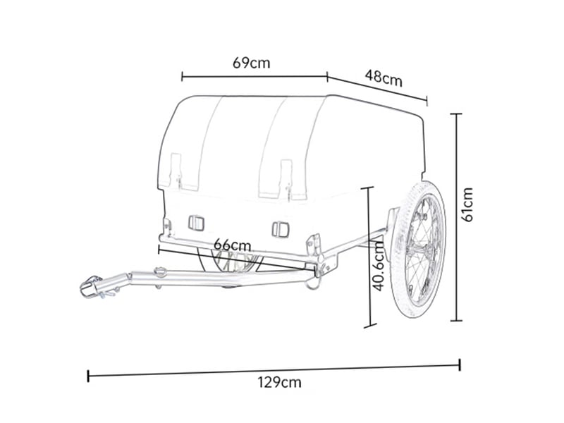 Remorque vélo cargo vertnoir 40 kg, roues 16 pouces, housse étanche amovible - Conforama C
