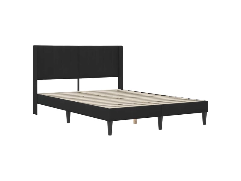  Lit double- lit adulte -  cadre de lit avec tête de lit noir 120 x 190 cm velours  - Conforama B