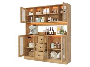 Buffet 6 porte(s)  3 tiroir(s)   - 150 cm coloris naturel 