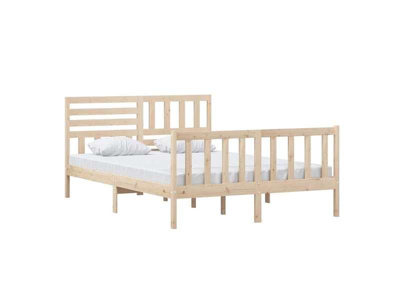  Lit double- lit adulte -  cadre de lit sans matelas bois massif 140x200 cm  - Conforama B