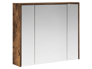 Armoire miroir salle de bain, meuble de rangement chêne fumé 73.5x16x62.5 cm shl1355