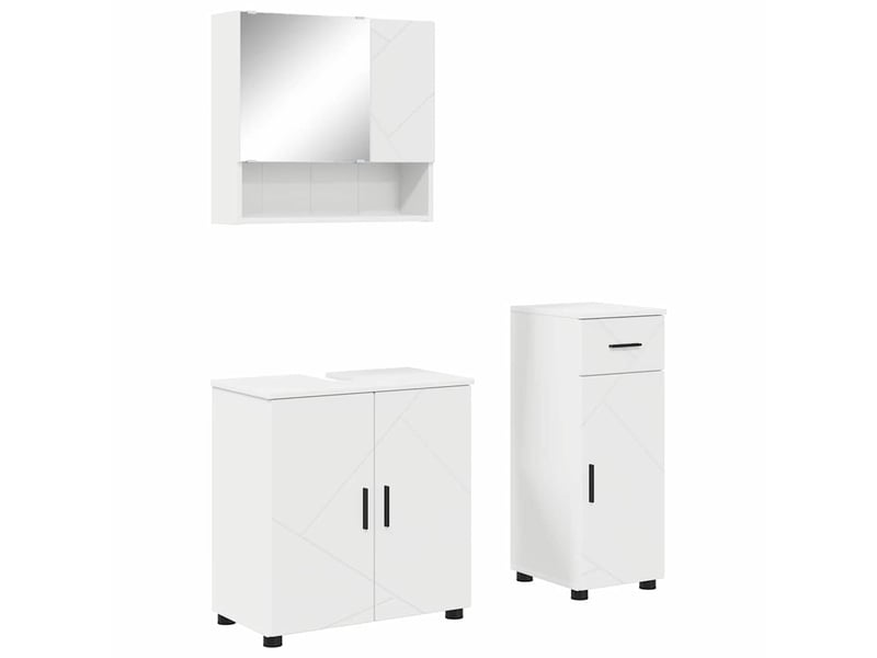 Ensemble de mobilier de salle de bain 3 pc blanc cf64243 - Conforama A