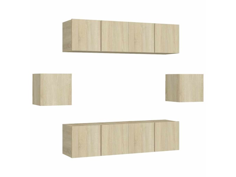  Ensemble de meubles tv 6 pcs chêne sonoma bois d'ingénierie shl82053  - Conforama A