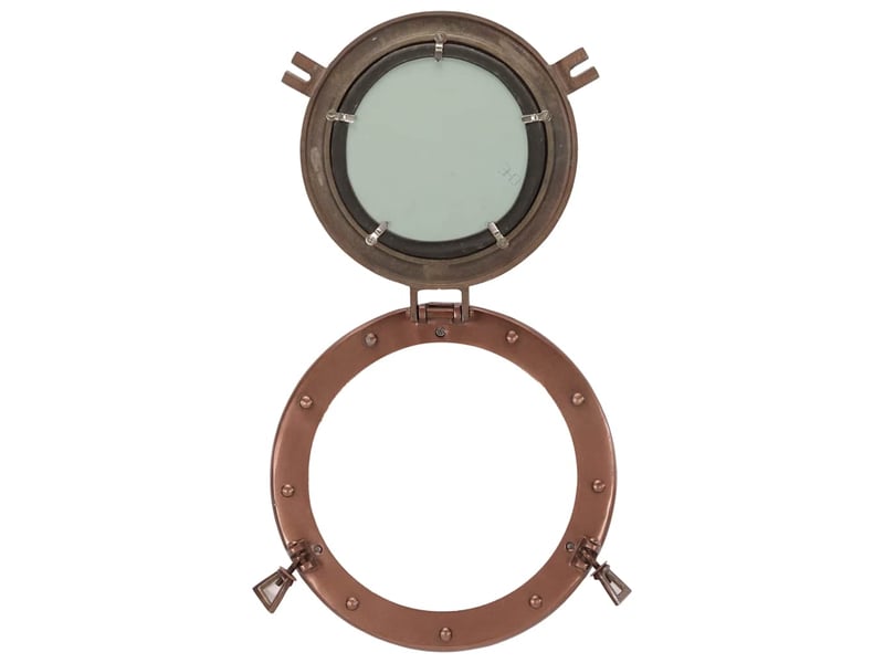  Miroir en forme de hublot mural ø30 cm aluminium et verre cf62791  - Conforama D