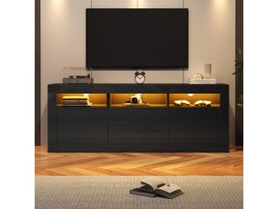 Meuble tv coloris noir 160 cm <strong></strong> <strong></strong>