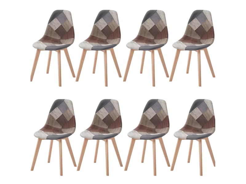  Lot de 8 chaises de salle à manger 46x40x85 cm design moderne bois métal multicolore  - Conforama A