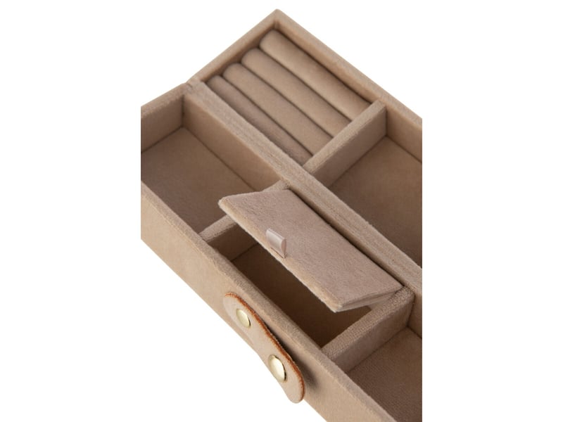  Boîte à bijoux à compartiments oto 21cm beige  - Conforama D