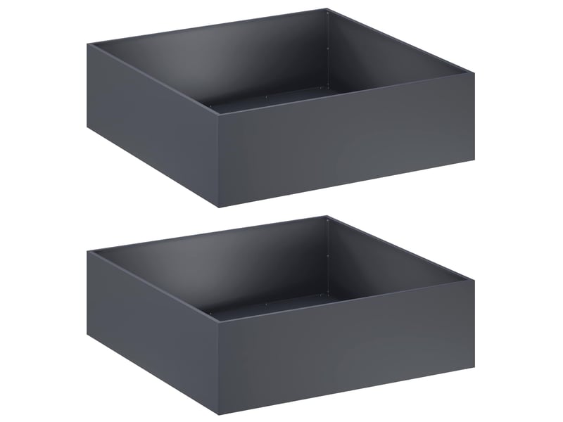 Jardinière - cache-pot de jardin 2 pcs anthracite 80 x 80 x 30 cm  - Conforama A