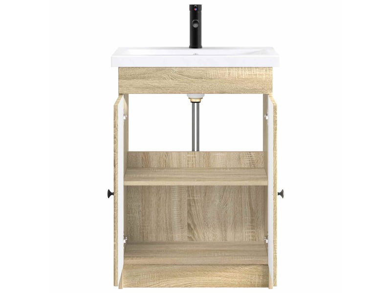  Ensemble de mobilier de salle de bain chêne sonoma shl8483  - Conforama C