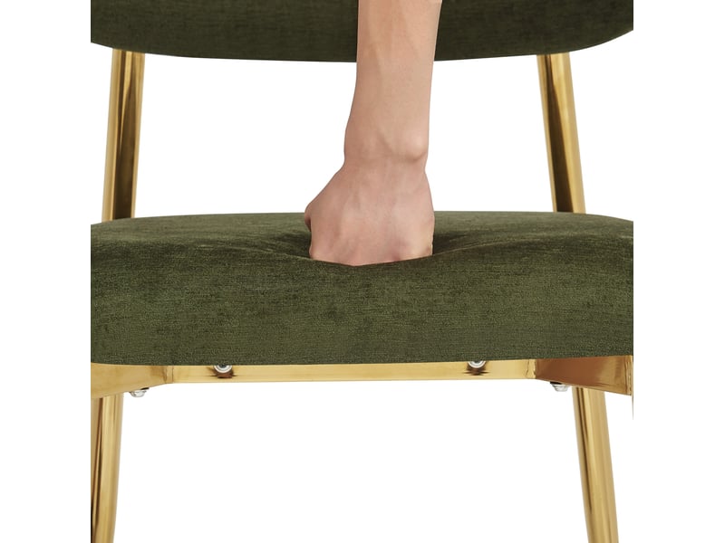  Lot de 2 chaises de salle à manger 51x50x81 cm rembourrées vert et doré  - Conforama E