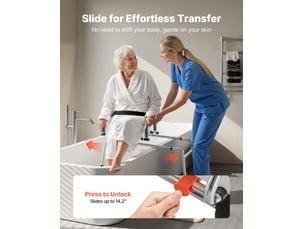 Vevor chaise de baignoire coulissante siège pivotant 180 kg accoudoirs dossier