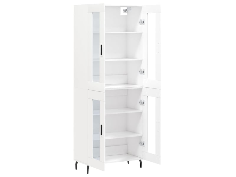  Buffet haut - bahut - meuble de rangement blanc 69,5x34x180 cm bois d'ingénierie  - Conforama D