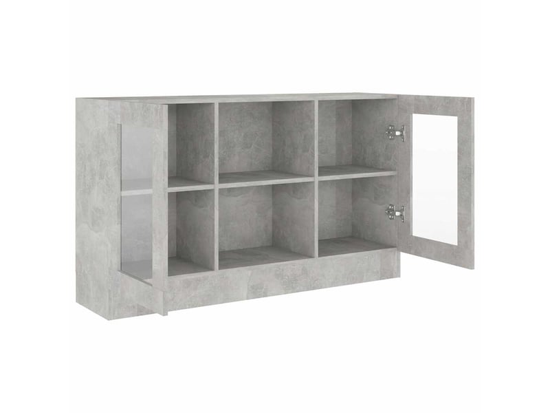  Buffet - armoire à vitrine gris béton 120x30,5x70 cm bois d’ingénierie  - Conforama D