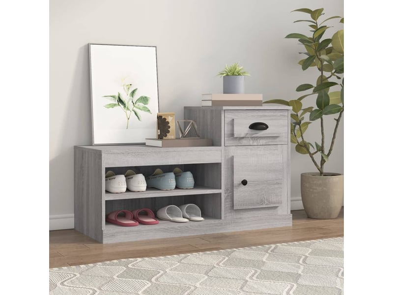  Meuble à chaussure, armoire à chaussures sonoma gris 100x42x60 cm bois d'ingénierie  - Conforama B