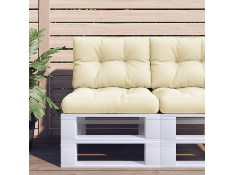  Coussin de palette, coussin de chaise, coussin de canapé crème 50x40x12 cm tissu cf55332  - Conforama B