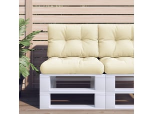 Coussin de palette, coussin de chaise, coussin de canapé crème 50x40x12 cm tissu cf55332