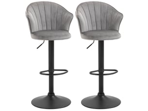 tabouret de bar assise réglable en hauteur <strong>HAUSS SPOLE</strong> - gris hauteur d'assise 62 cm vendu Par paire