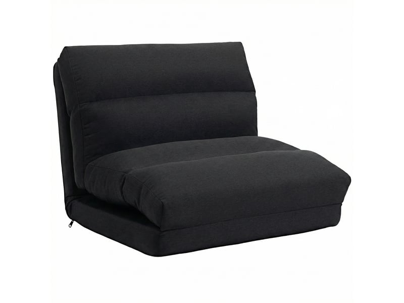  Fauteuil de sol canapé paresseux fauteuil convertible en lit inclinable 70 x 72 x 56 cm noir  - Conforama B