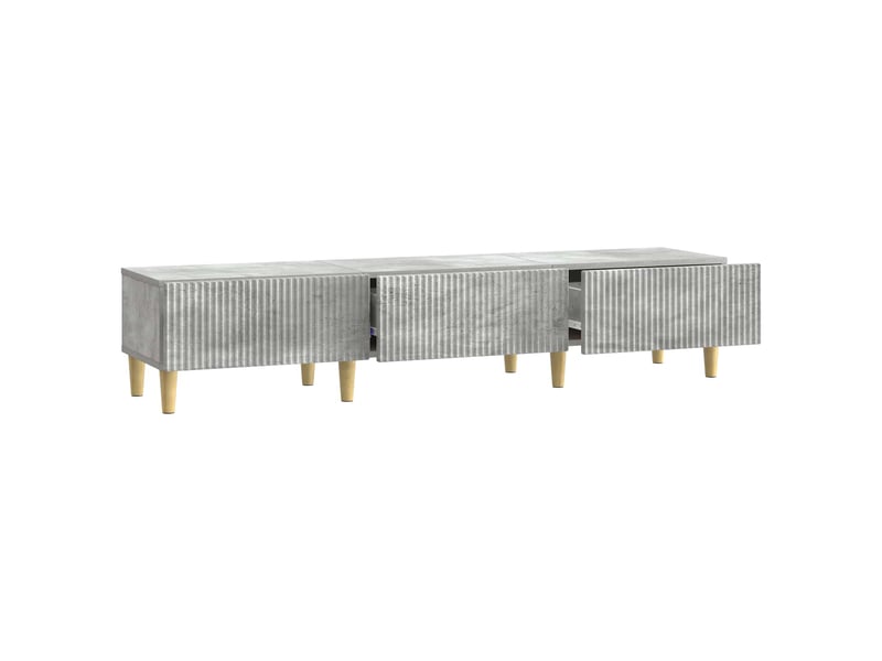  Meuble tv - banc tv - meuble de rangement gris béton 147 x 34,5 x 30 cm bois d'ingénierie  - Conforama E