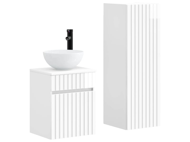 Ensemble de mobilier de salle de bain 2 pcs blanc brillant shl6479 - Conforama A