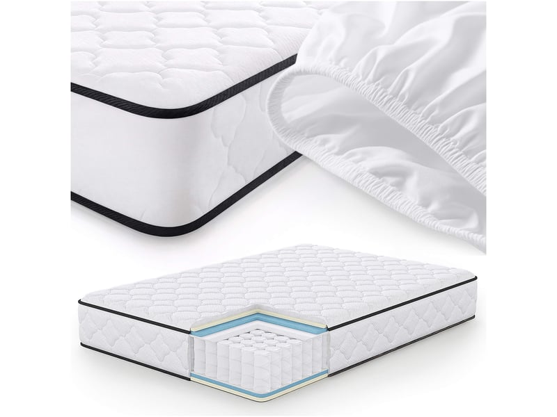 Matelas à ressorts ensachés 7 zones avec protège-matelas h3 140x200 cm - Conforama A