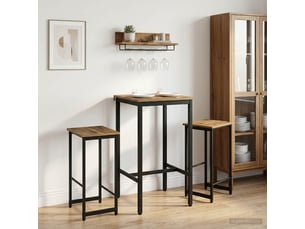Lot de 2 tabouret de bar, chaise de bar chêne artisanal 40x32x64 cm shl40345