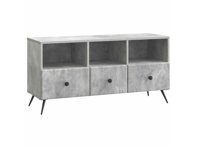  Meuble tv - banc tv - meuble de rangement gris béton 102 x 34,5 x 50 cm bois d'ingénierie  - Conforama A