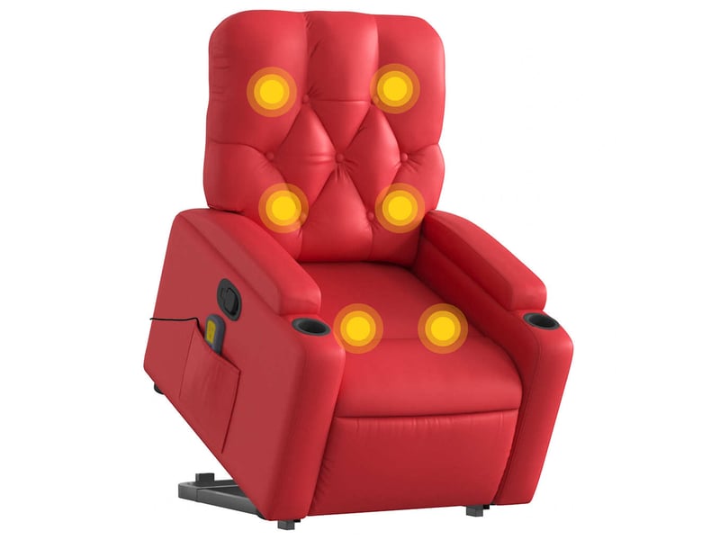  Fauteuil inclinable de massage, fauteuil relax rouge similicuir shl89857  - Conforama C
