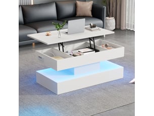 Table basse rectangulaire coloris blanc MEUBLIV  - 50 cmx100 cm