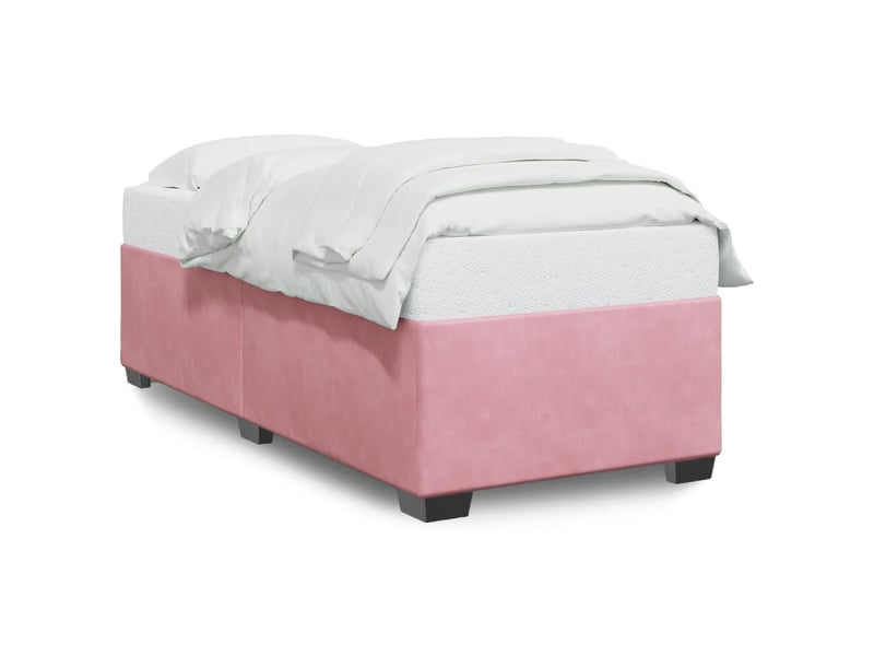  Lit simple- lit adulte -  cadre de lit sans matelas rose 100x200 cm velours  - Conforama A