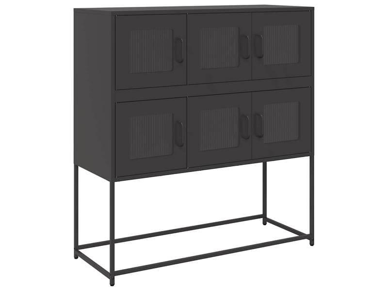  Buffet - bahut - meuble de rangement noir 100,5x39x107 cm acier laminé à froid  - Conforama A