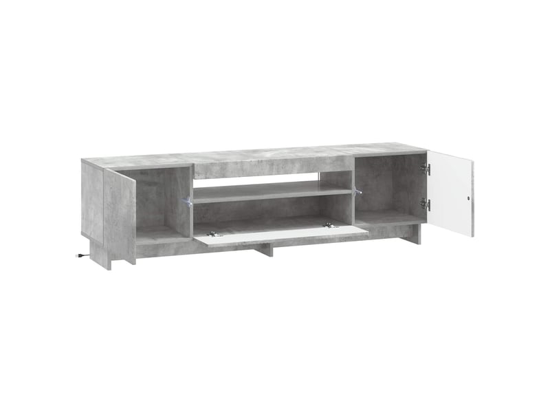  Meuble tv - banc tv - meuble de rangement led gris béton bois d'ingénierie  - Conforama E