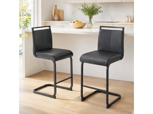 tabouret de bar <strong>STILVORA</strong> - noir hauteur d'assise 63.5 cm vendu Par paire