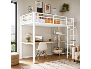 Lit mezzanine 90x200 cm <strong>MODENUIT </strong>  <strong></strong> coloris blanc