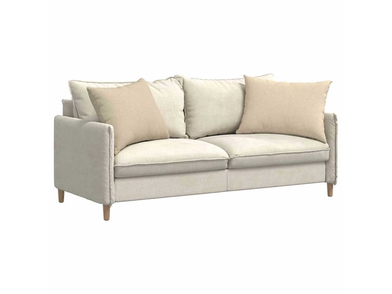  Lot de 2 coussins de canapé, coussins décoratifs tissu crème 70 x 50 cm cf58821  - Conforama C