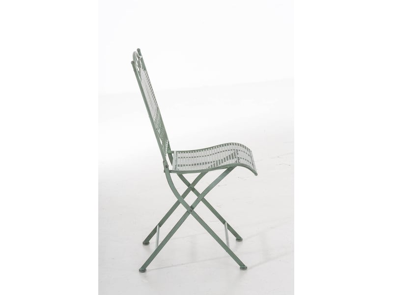  Chaise de jardin en fer forgé vert vieilli mdj10024  - Conforama C