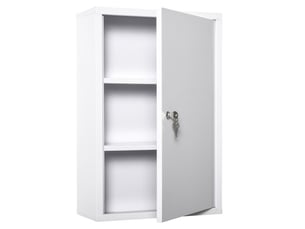 Armoire à pharmacie blanche en acier, 3 compartiments verrouillables, 40x18x60 cm, maison et bureau