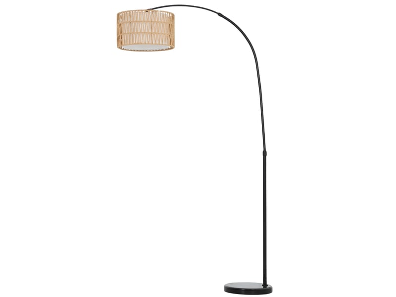 Lampadaire Sur Pied Avec Interrupteur Au Pied - Douille E27 Max 10W, Hauteur 156,5 Cm - Design Ouvert éclairage Indirect - Couleur Coffee/gris - Pour Salon, Chambre, Bureau