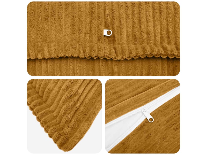 Lot de 2 housses de coussin houten jaune 50 x 70 cm velours côtelé cf49341 - Conforama D