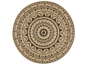 Tapis fait à la main jute avec imprimé marron foncé 90 cm - comfortxl