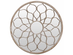 Miroir rond(e) à fixer coloris beige <strong></strong>  <strong></strong> - 60 cm x 60 cm