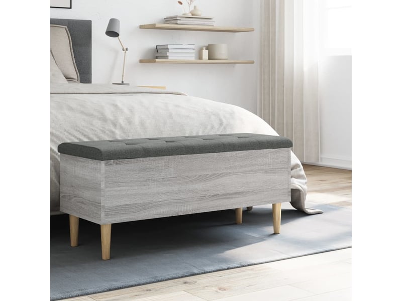  Banc chambre, banc de rangement sonoma gris 102x42x46 cm bois d'ingénierie  - Conforama C