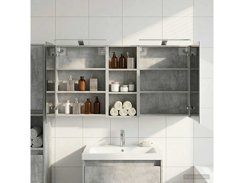 Ensemble de meubles de salle de bain 3 pcs 130x14.5x70 cm shl9569 - Conforama D