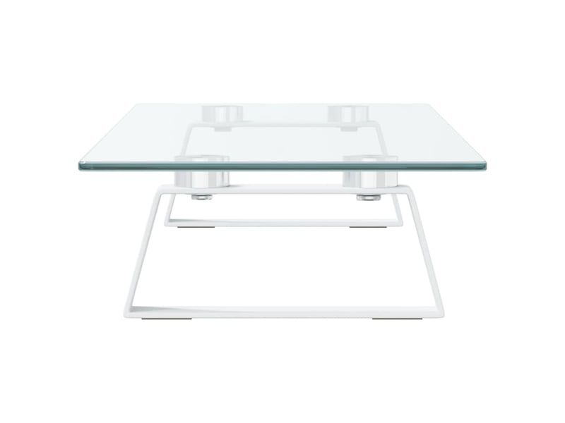  Support de moniteur table meuble bureau 60 x 20 x 8 cm verre trempé et métal blanc 02_0044896  - Conforama C