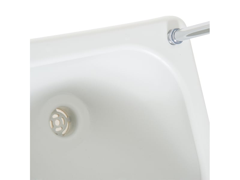  Lavabo portable de camping 83x50x103 cm – gris clair – pompe à pied, réservoir 17 l et roulettes intégrées  - Conforama D