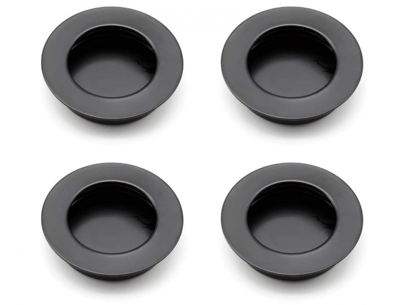 Poignées rondes encastrées en acier inoxydable 304 de 40 mm, poignées noires pour meubles et portes coulissantes. - Conforama A